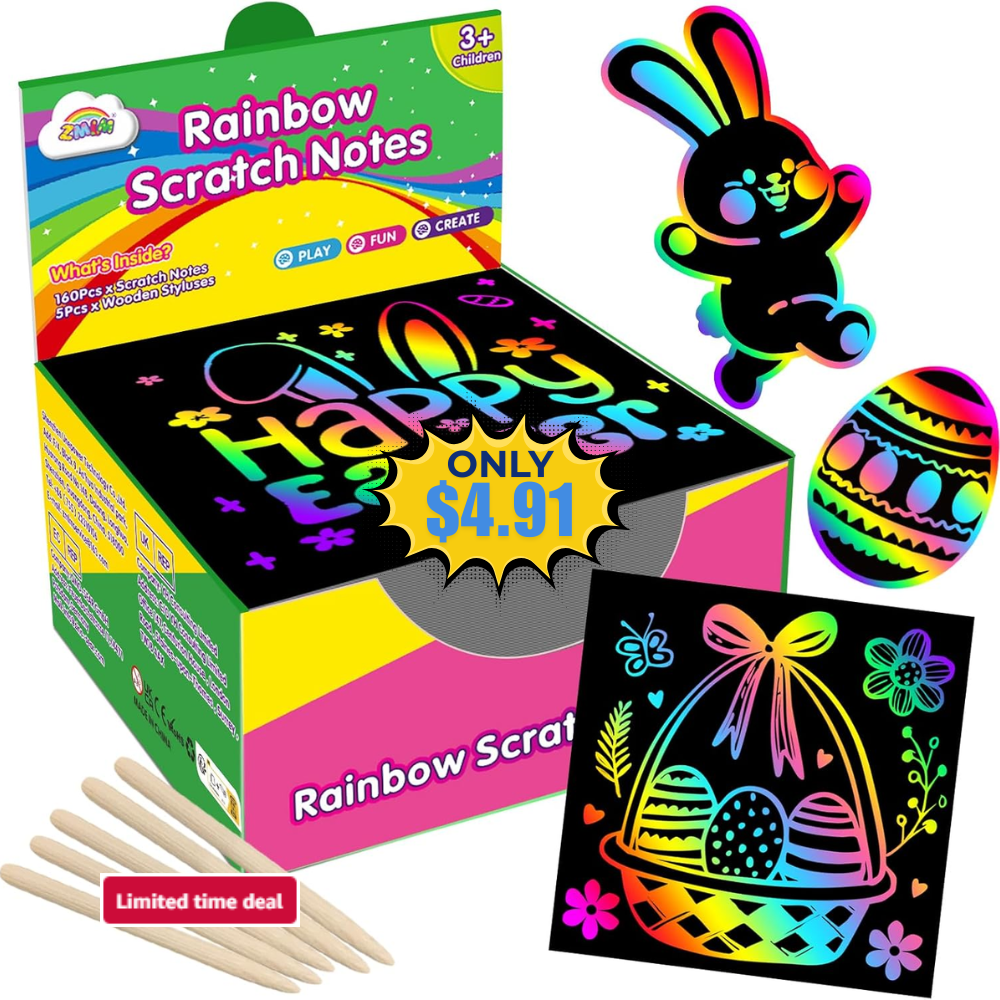 ZMLM 165 Pcs Rainbow Scratch Notes Deal: Save 36% at Amazon