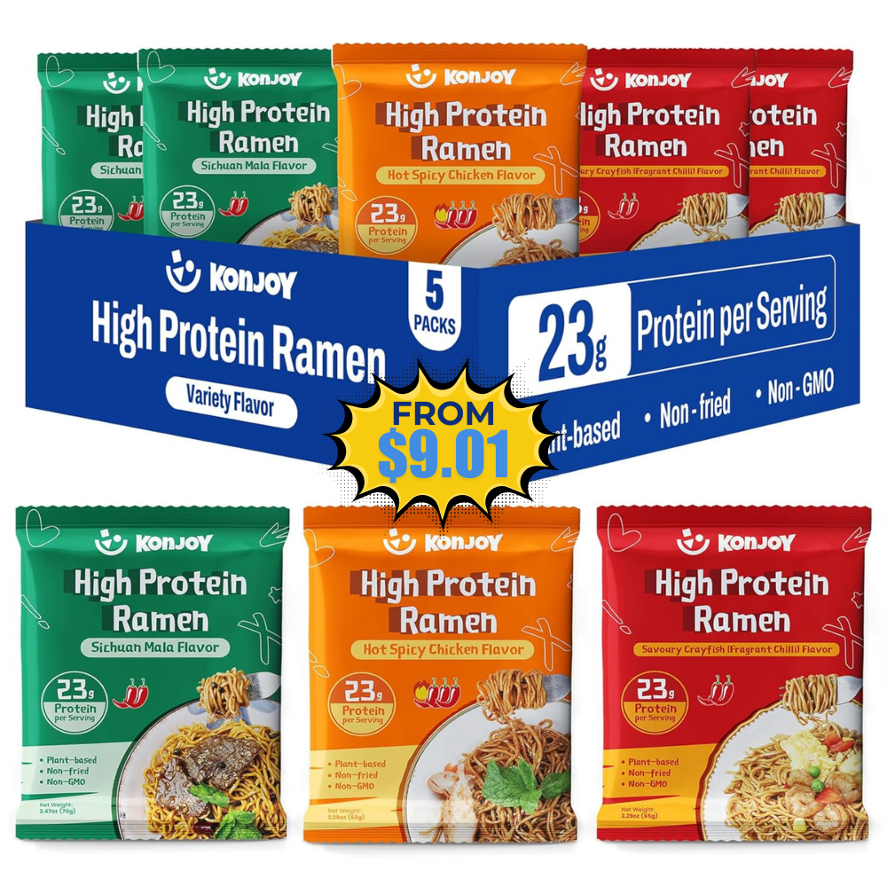 KONJOY Protein Ramen 5-Pack Deal: Save 5% with Coupon