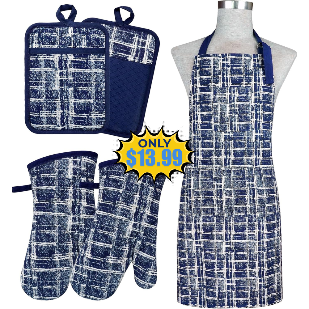 Oven Mitts and Pot Holders with Cooking Apron