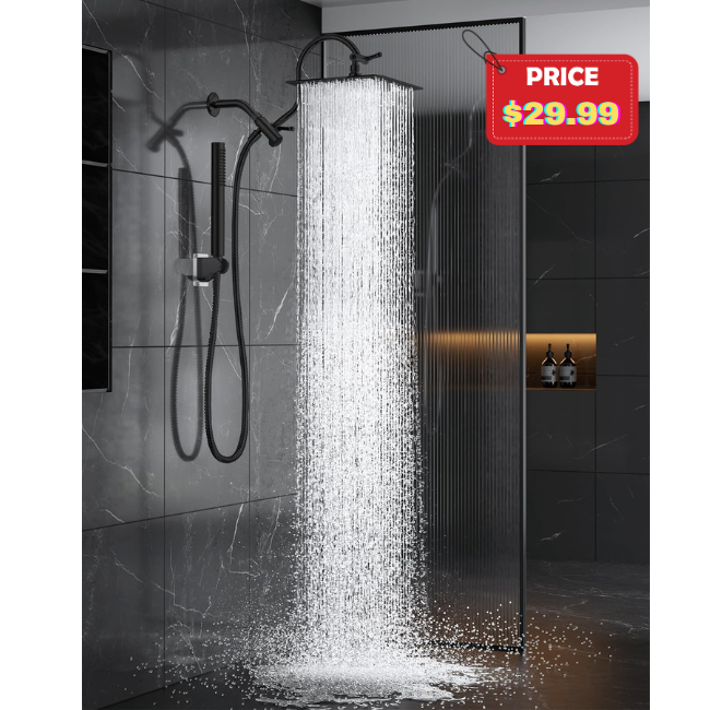 Square Adjustable Rainfall Showerhead System