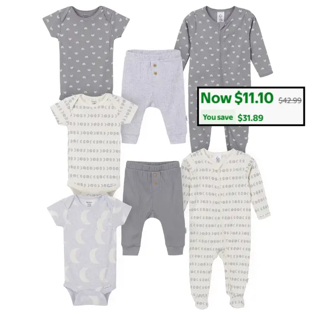 7-Piece Baby Outfit Set only $11.10 (was $42.99), Sizes 0/3M–6/9M