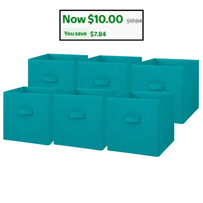 Collapsible Cube Fabric Storage Bins – 6-Pack only $10 (was $17.84)