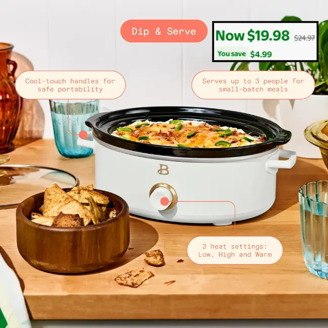 2.5 Qt Slow Cooker Deal: $19.98 at Walmart