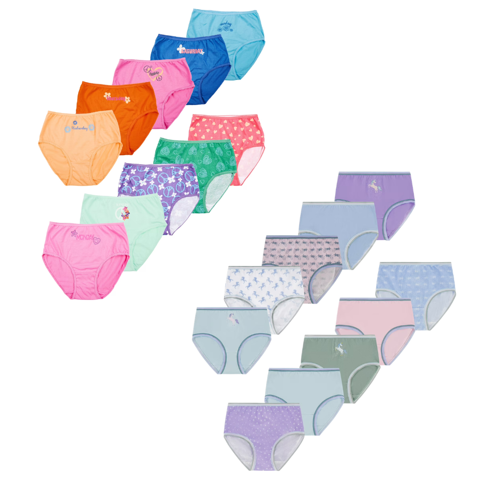 Wonder Nation Girls Cotton Brief Underwear, 10-Pack for ONLY $8.98 at Walmart