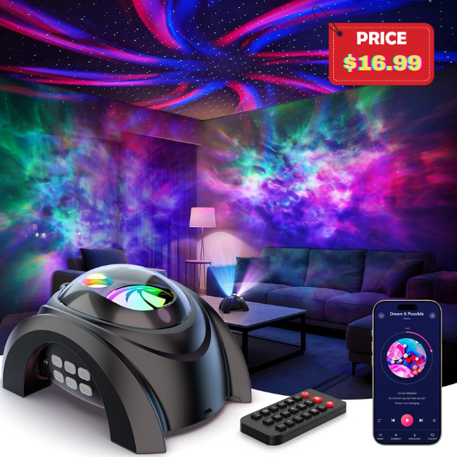 Dual Lens Galaxy Projector Sale: 50% Off