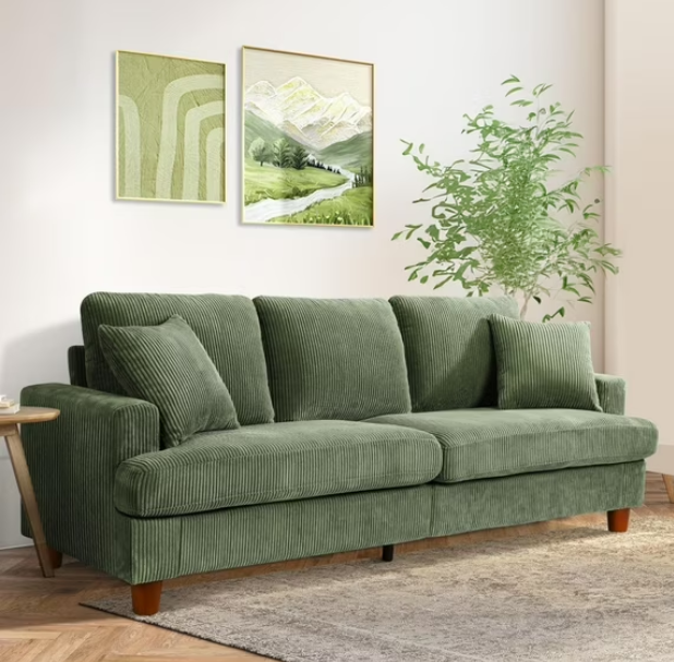 87″ Corduroy Sofa, 3 Seater $266 ($500)