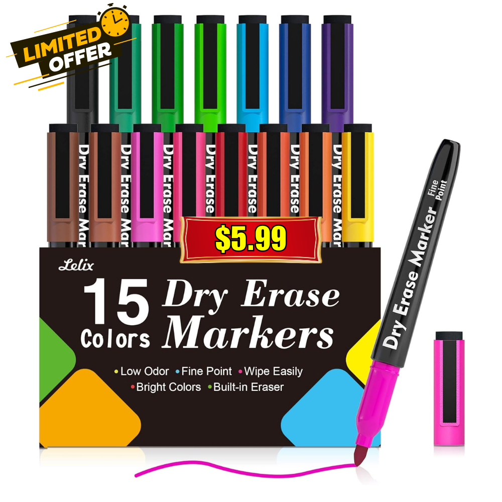 15 Pack Dry Erase Markers