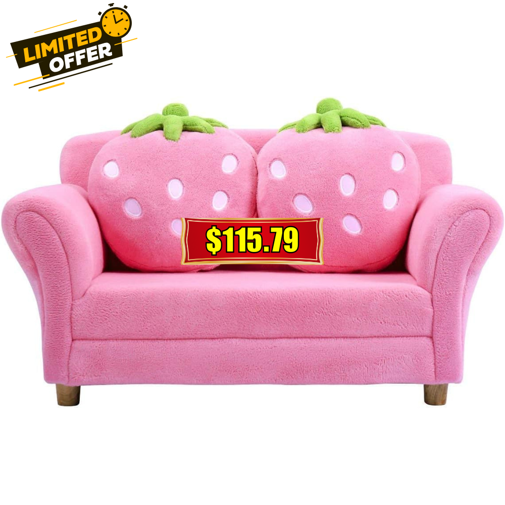 Children’s Sofa Deal: Save with 2 Strawberry Pillows