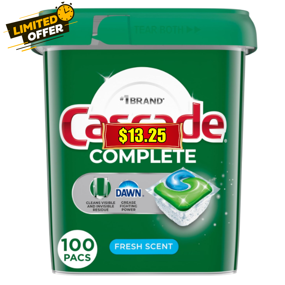 100 Cascade Complete Dishwasher Pods