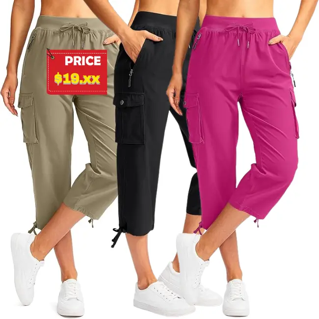 Womens Cargo Capris Pants
