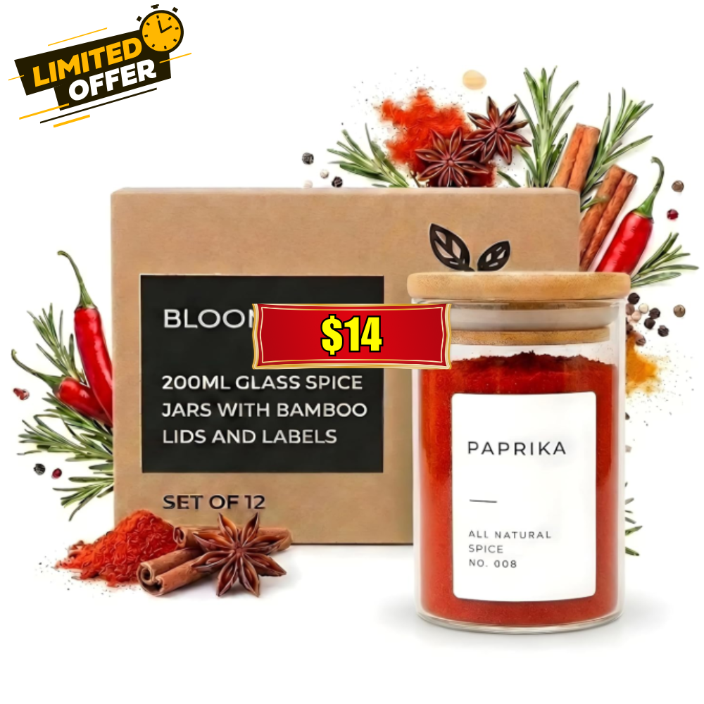 Bloomondo Empty Spice Jars with Label