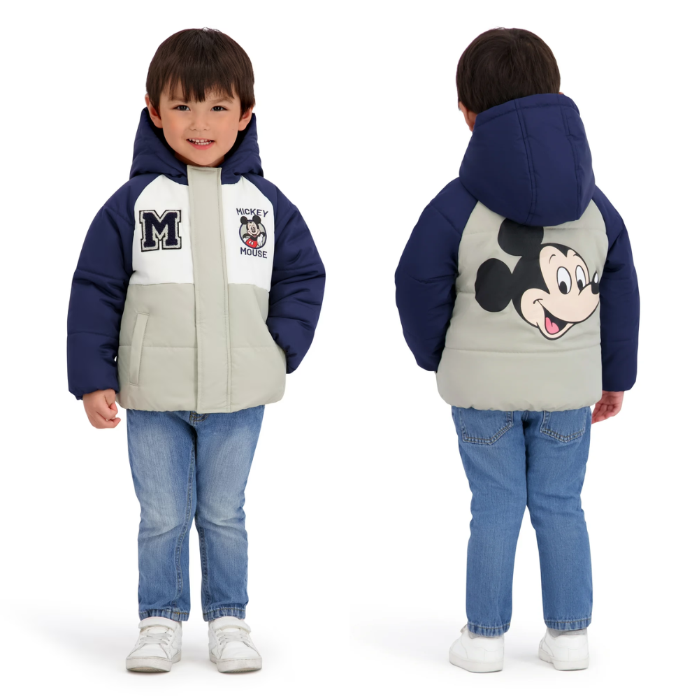 Mickey Mouse Toddler Boy Color- Block Puffer Jacket for ONLY $11.20 at Walmart