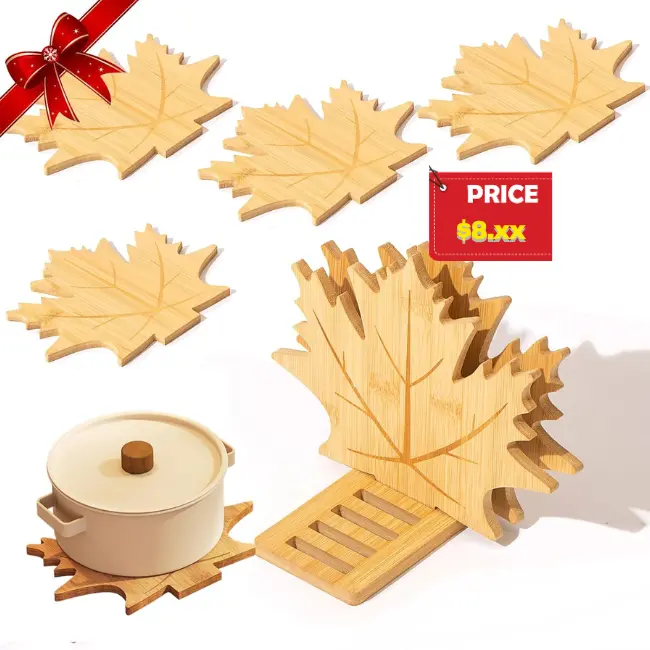 Bamboo Trivets for Hot Dishes, Pots & Pans