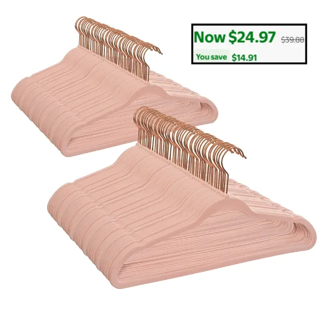 Non-Slip Velvet Hangers Deal: $14.91 at Walmart
