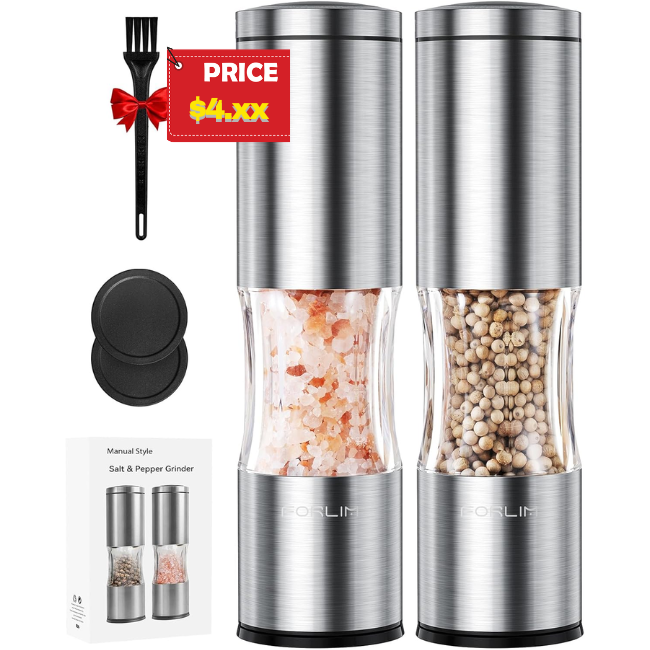 Salt and Pepper Grinder Set Sale: 55% Off