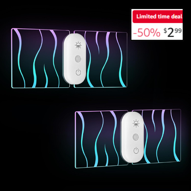 2 Pack Motion Sensor Night Lights Sale: 50% Off