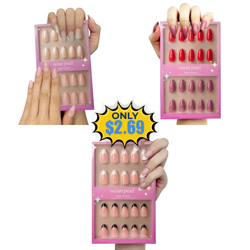 OCEAN PEARL Press On Nails 64pcs