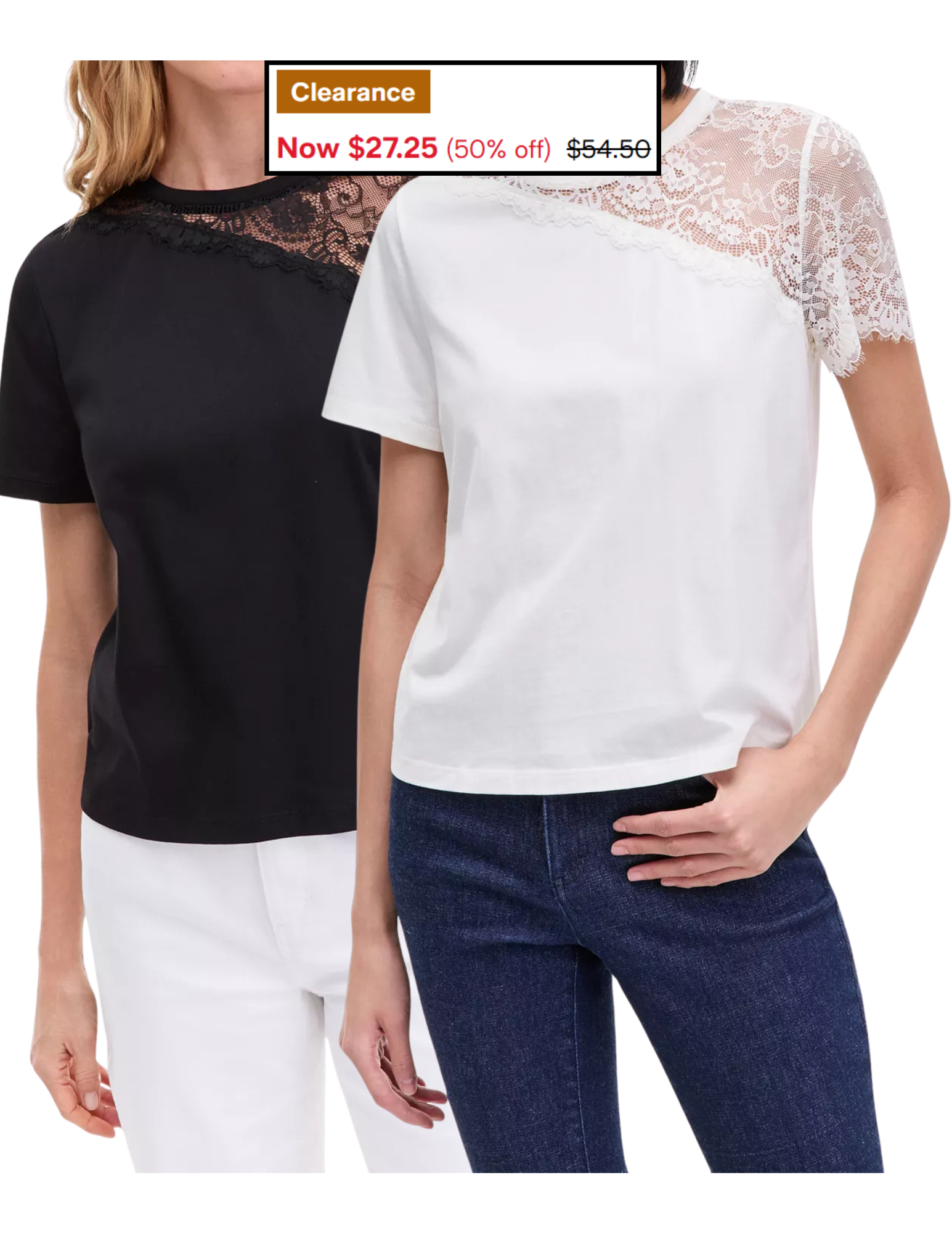 Women’s Lace-Shoulder T-Shirt for only $27.25 at Macy’s