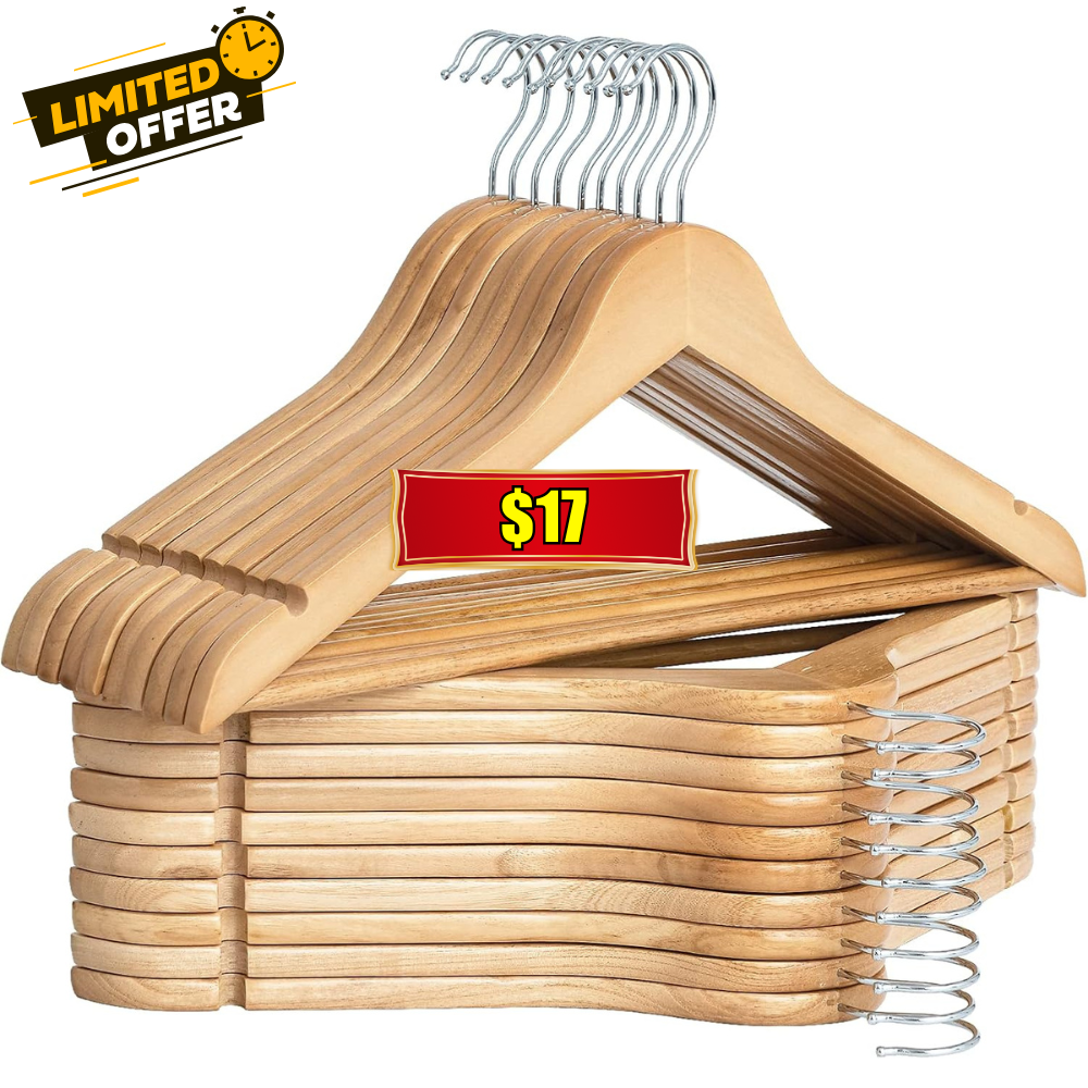 StorageWorks Wooden Hangers 20 Pack