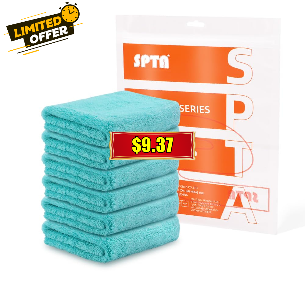 SPTA Microfiber Drying Towel, 6 Pack