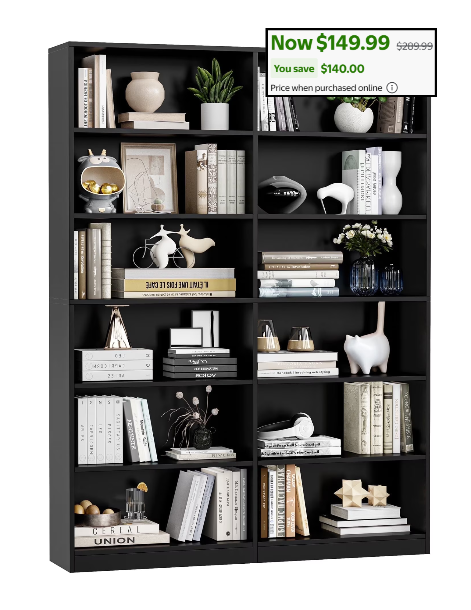 Double Wide 6-Tier Bookcase Deal: $149.99 at Walmart