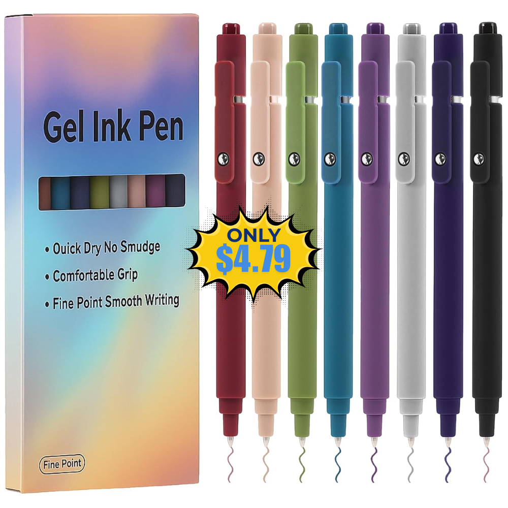 8Pcs Gel Pens Sale: Save 11% with Promo Code
