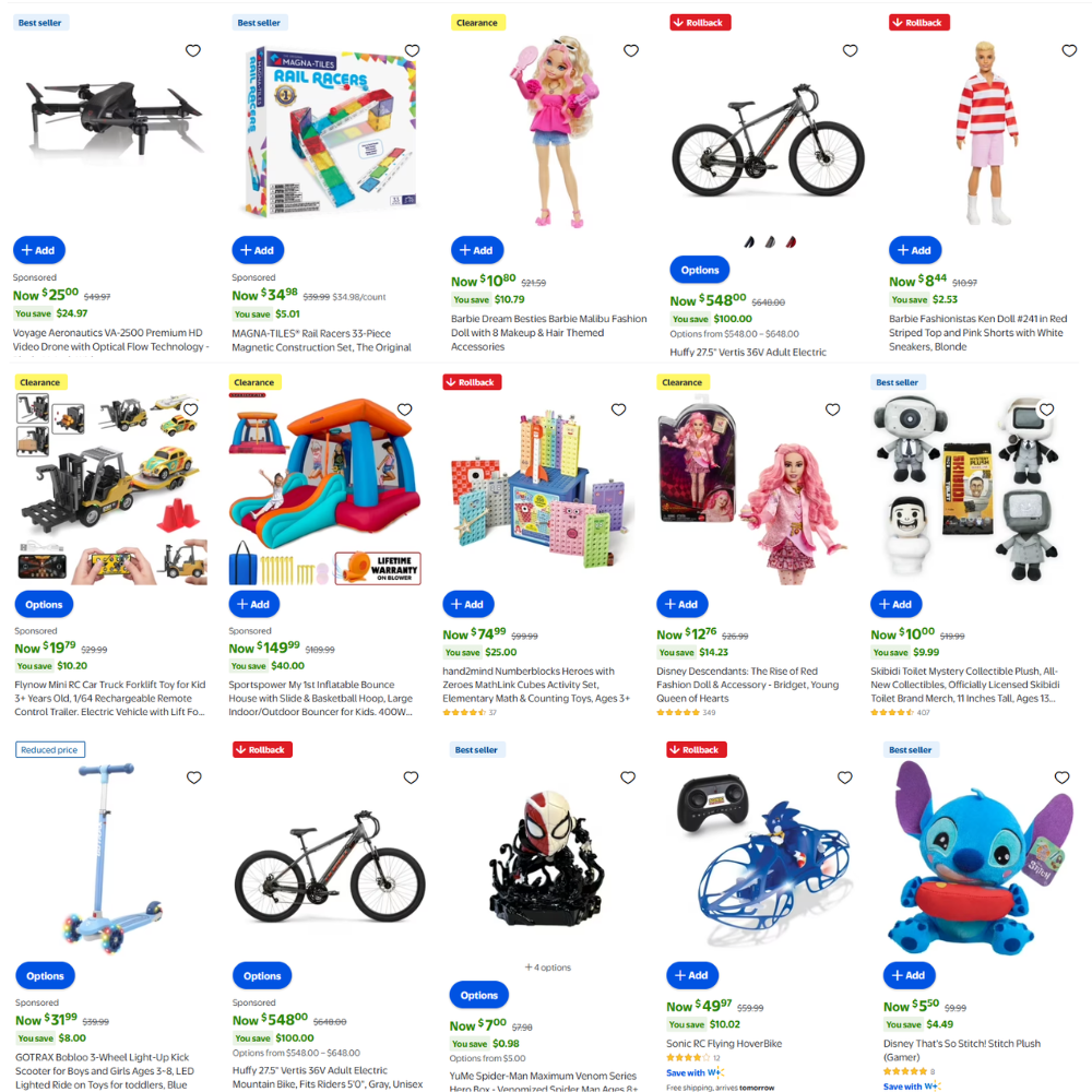 Toys Clearance Sale: 50% Off at Walmart Deal
