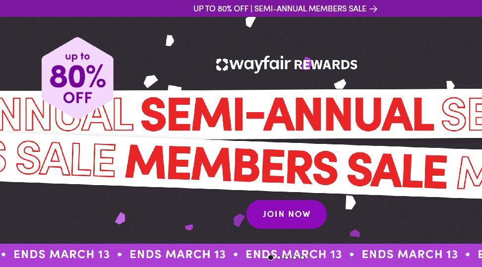 Wayfair Semi-Annual Sale: Up to 80% Off Discount