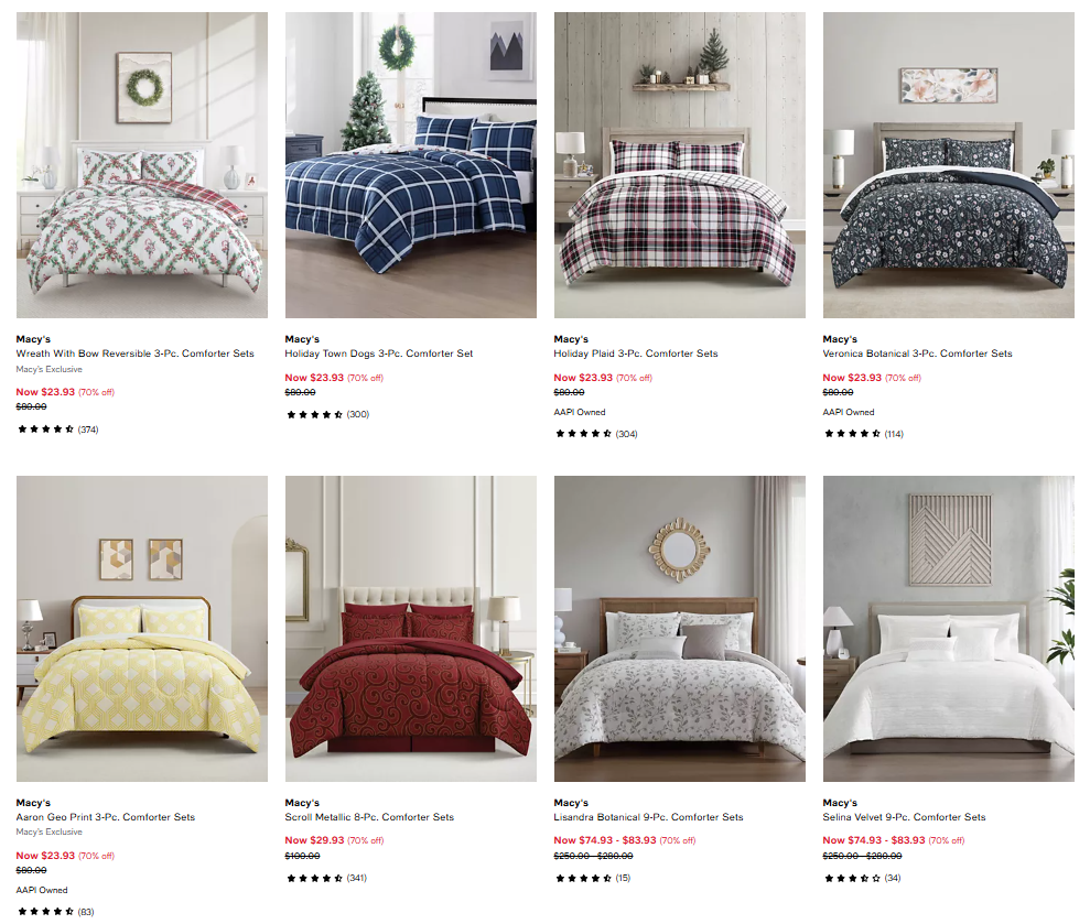 Macy’s Comforter Sets Sale: Save 70% from $23.93