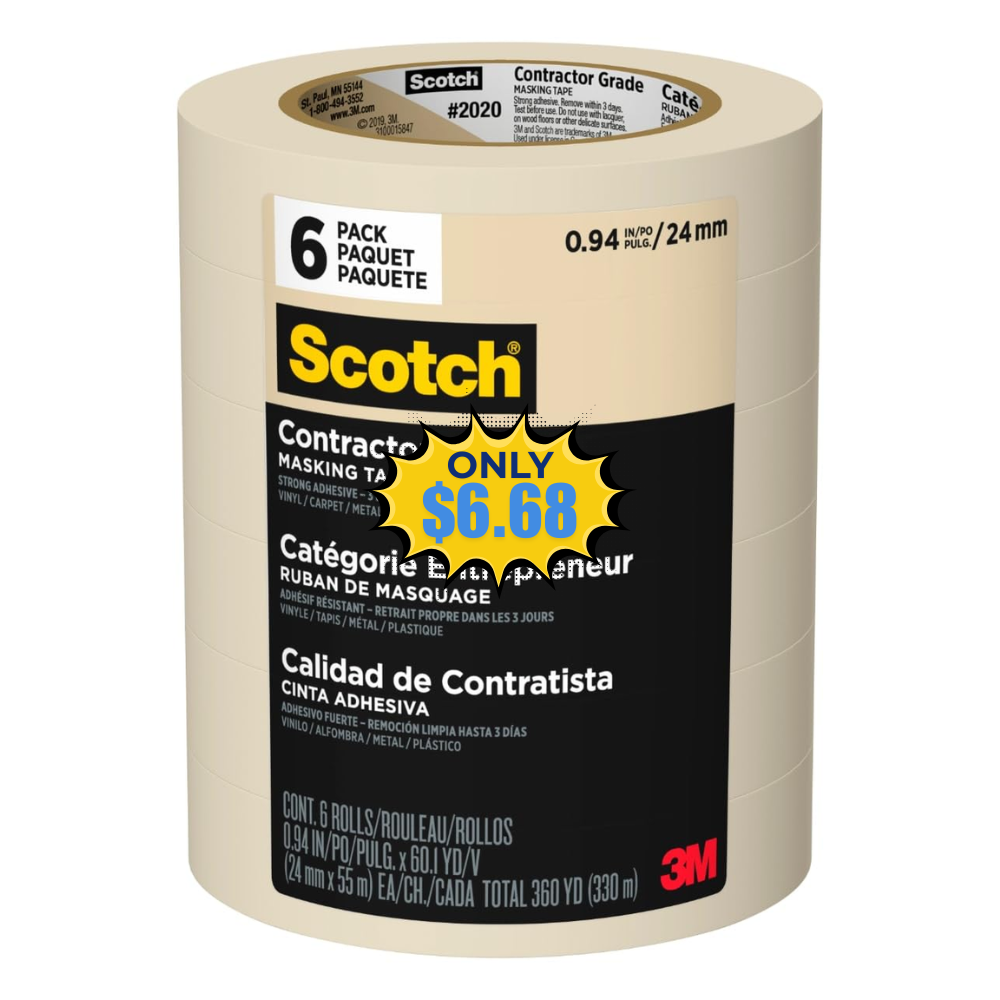 Scotch Contractor Grade Masking Tape Sale: Save 55% at DealsFinders.com