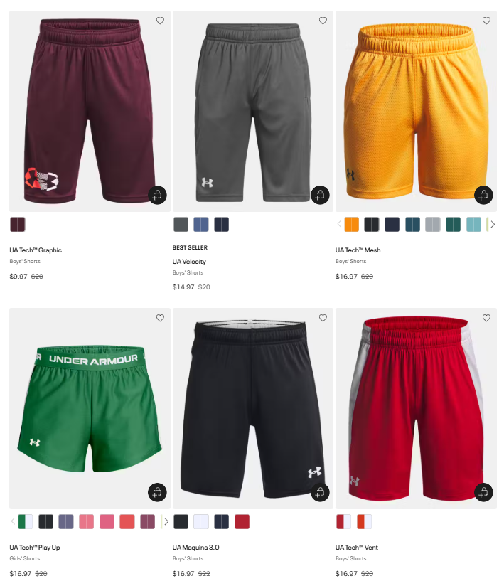 Under Armour Shorts Sale: Save Up to 78% from $4.48