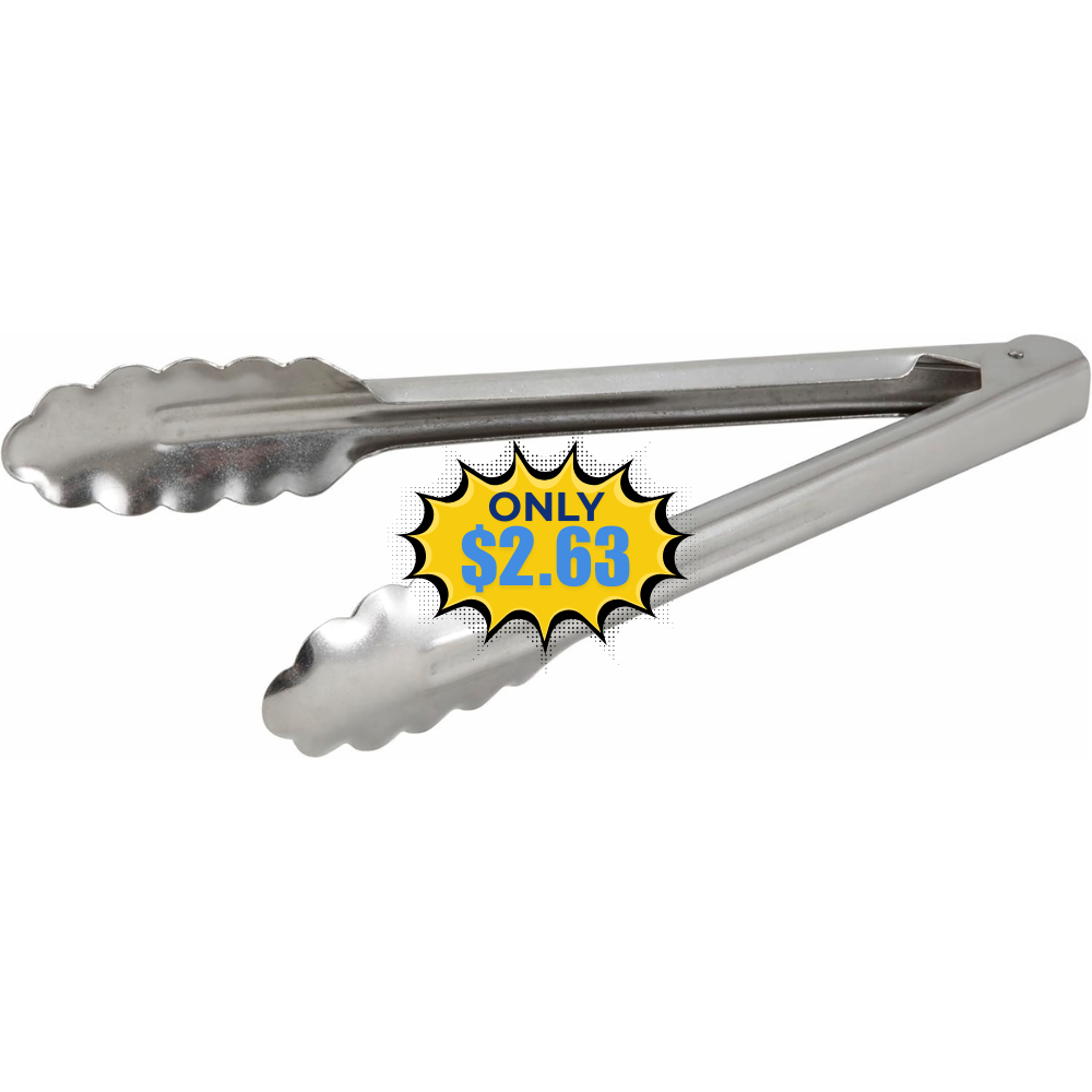 Winco 9″ Stainless Steel Utility Tongs Sale: Save 73% at Winco