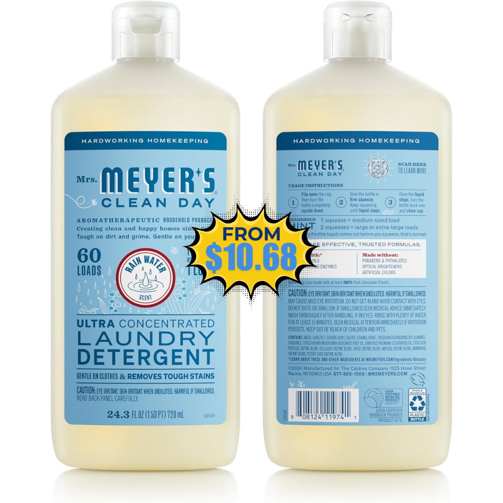 Mrs. Meyer’s Clean Day Laundry Detergent 25% Off Deal: Subscribe & Save at Amaz…