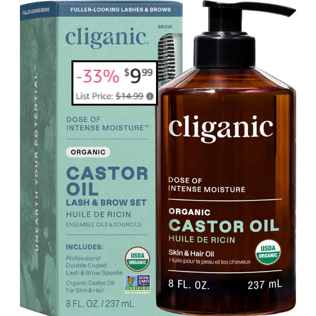 Organic Castor Oil Deal: Save 33% on 8oz with Eyelash Kit