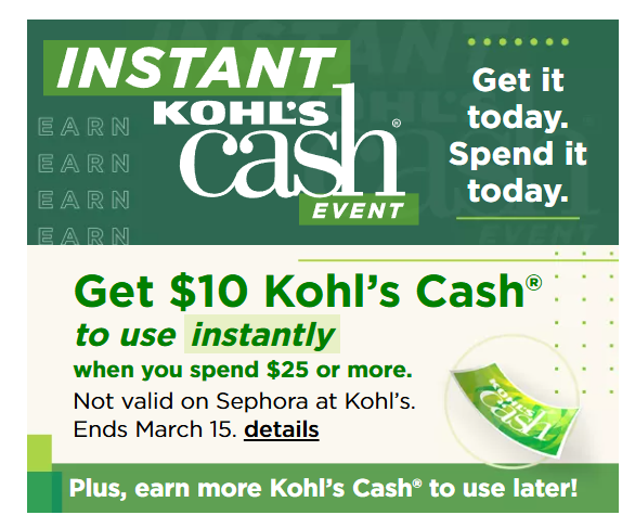 Kohl’s Cash Event: Get $10 off $25 or more at Kohl’s