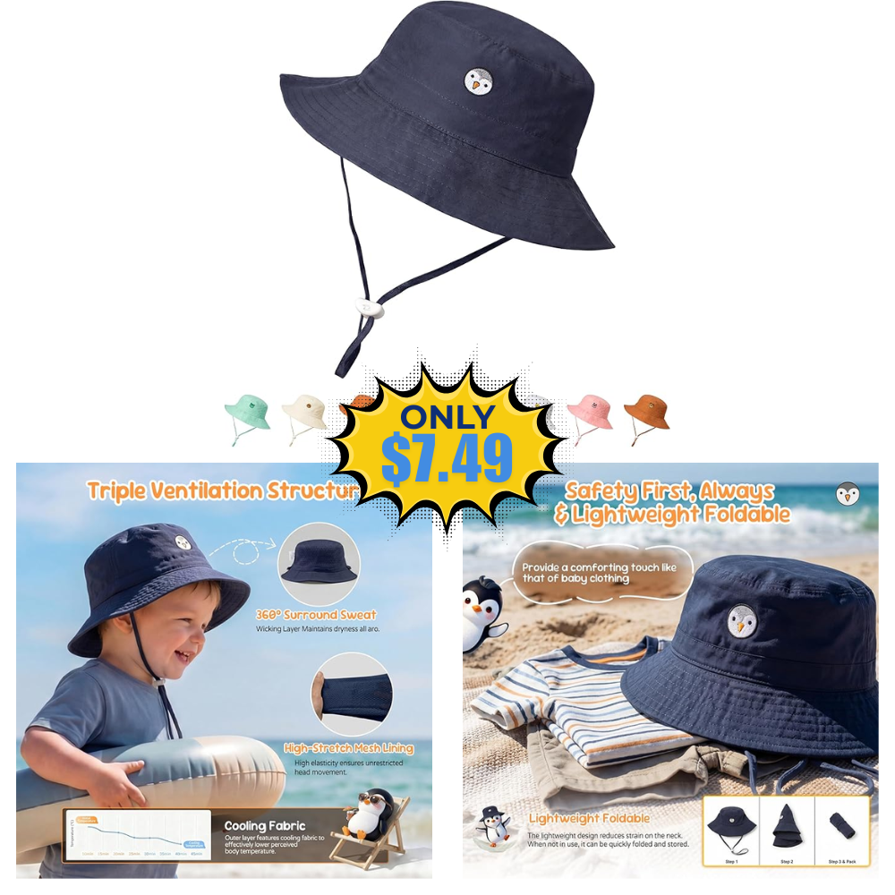 RIVBOS Baby Sun Hat UPF 50+ Promo: Save with Code WXUDTXBL