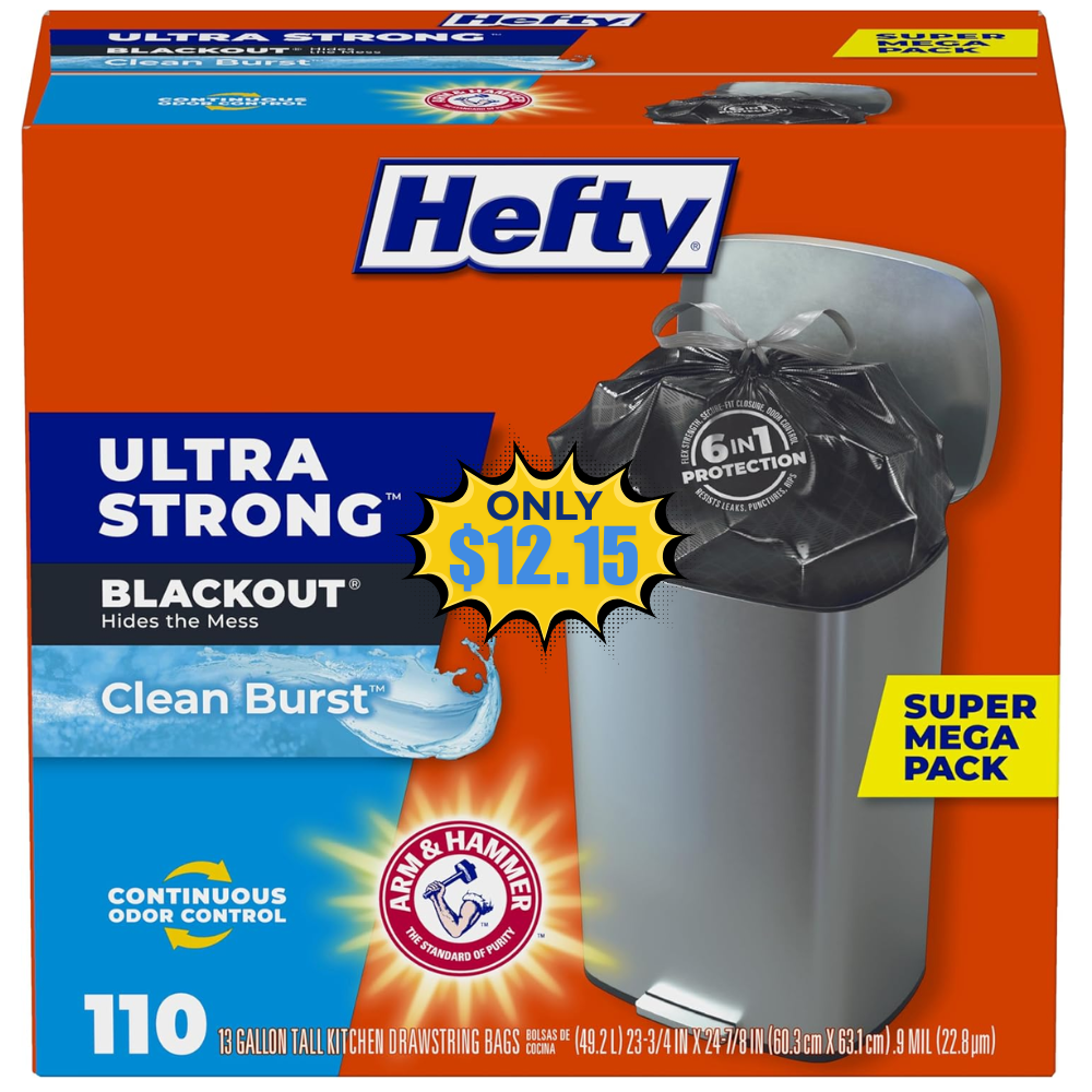 Hefty Ultra Strong Trash Bags Deal: Save 14% at Amazon