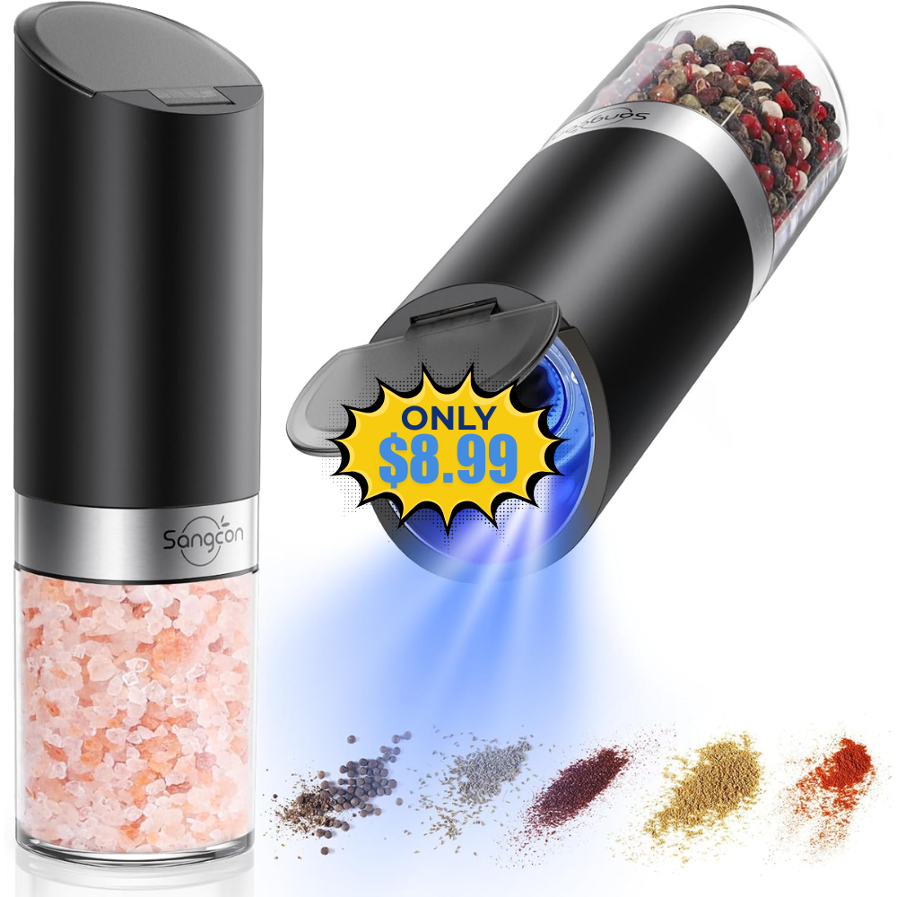 Sangcon Electric Salt and Pepper Grinder Sale: Save 44% at Electric Salt and Pe…