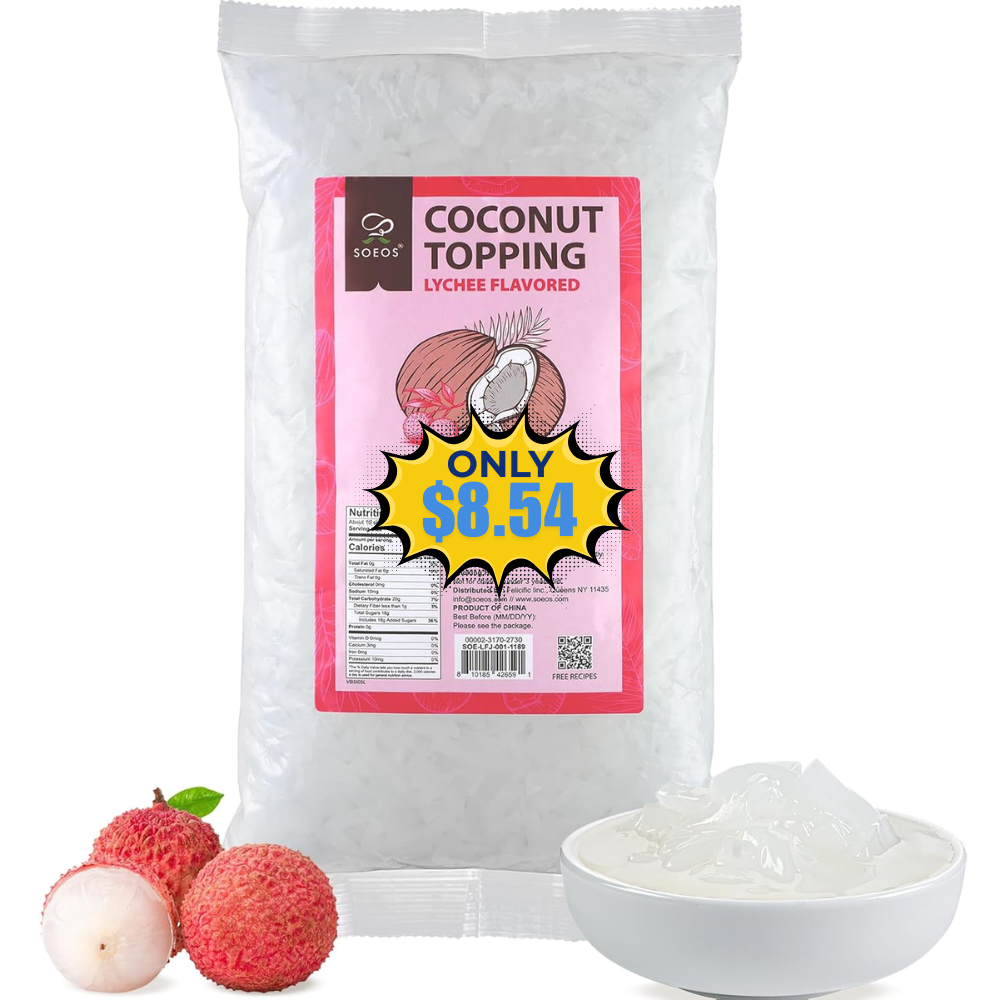 Soeos Lychee Flavored Coconut Jelly Strips Free Coupon: Save with Subscribe & S…