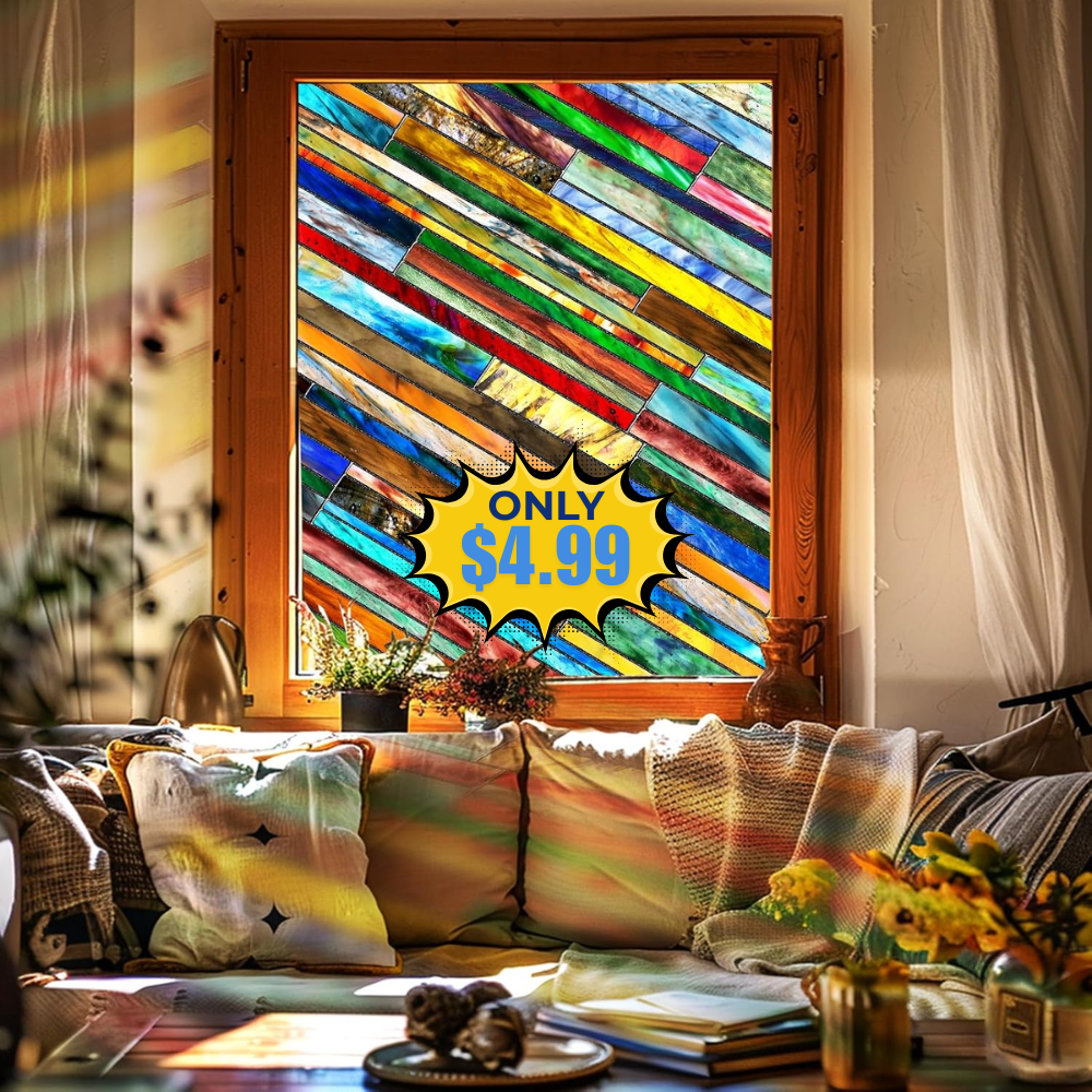 SUNBABY Stained Glass Window Privacy Film Promo: Save 23% at SUNBABY