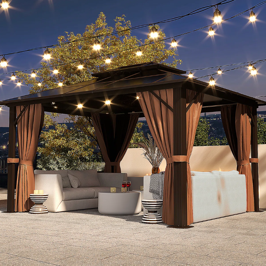 12 Ft. W x 10 Ft. D Aluminum Patio Hardtop Gazebo Sale: Save 43% at Wayfair