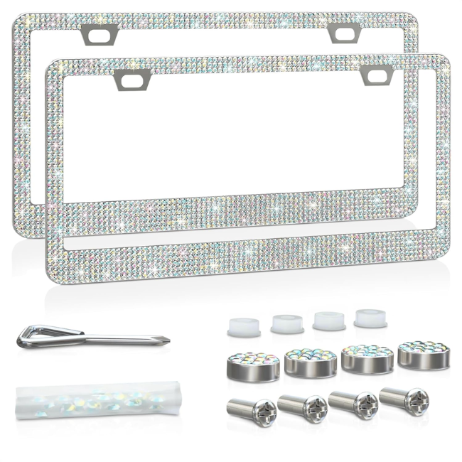 Bling License Plate Frame 2 Pack Coupon: Save on 2 Pack at DealsFinders