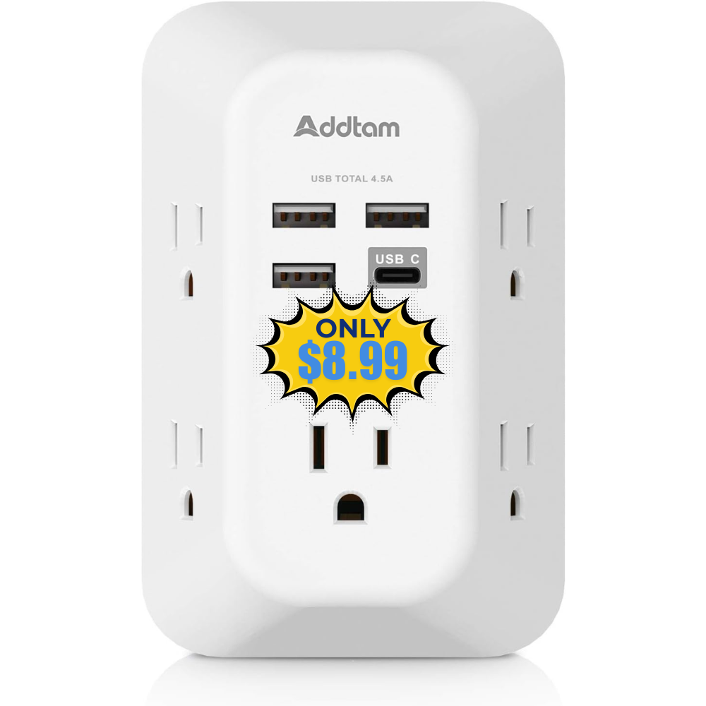 Addtam USB Wall Charger Surge Protector Deal: Save 25% at SHOP HERE