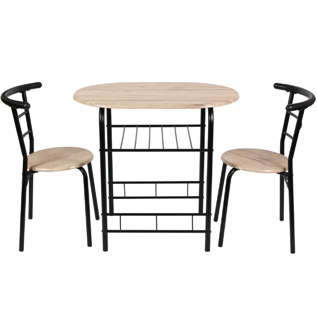 Walmart 3 Piece Metal and Wood Dining Set Deal: Save $26 at $49