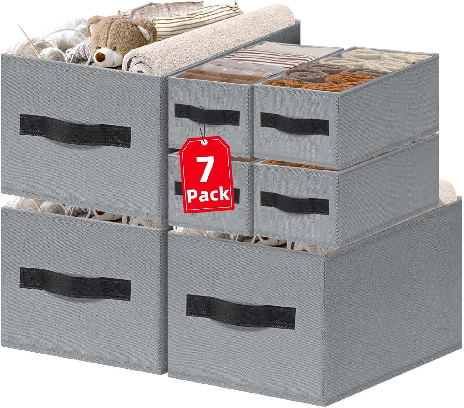 7 Pack Closet Organizers Bins Sale: Save 58% at DealsFinders.com