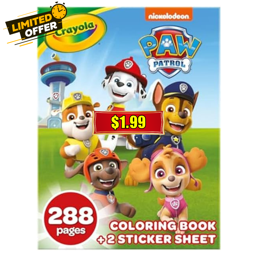 Crayola PAW Patrol Coloring Book Sale: 288 Pages at Low Price