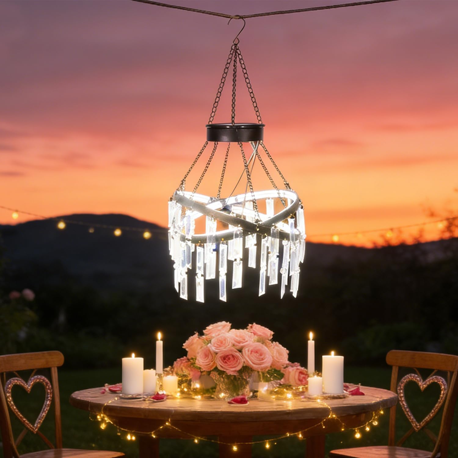 Solar Hanging Crystal Chandelier Sale: Save 50% at DealsFinders.com