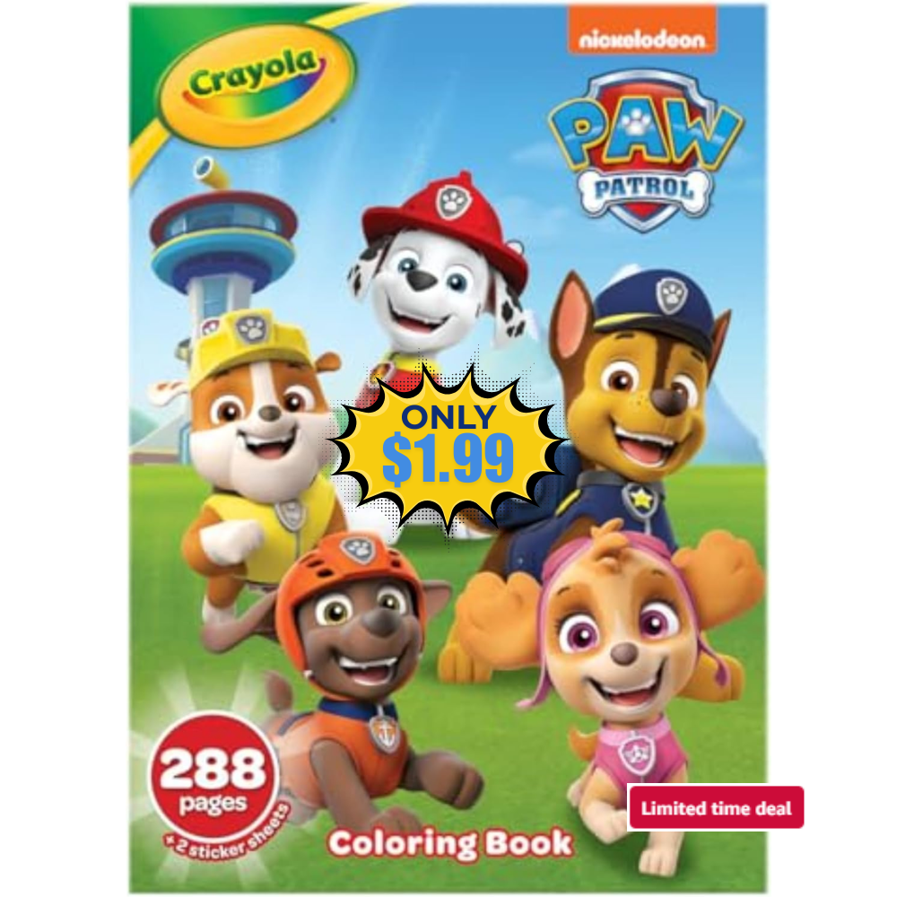 Crayola PAW Patrol Coloring Book Sale: 78% Off at No Extra Cost
