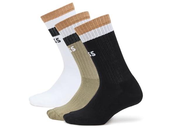 BOSS Iconic Stripe Ribbed Socks 3Pk Deal: Save 61% at Woot