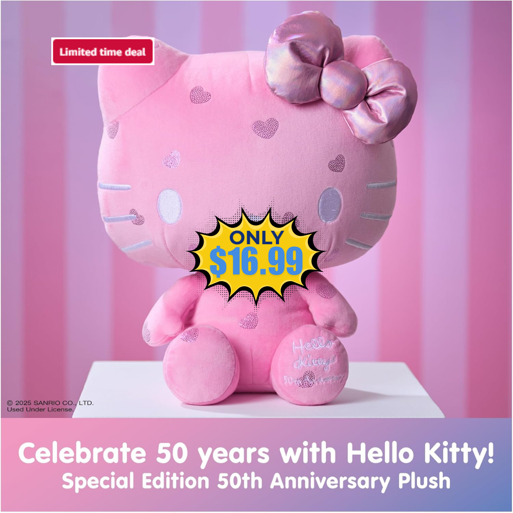 GUND Sanrio Hello Kitty 50th Anniversary Plush Sale: Save 51% at No Extra Cost